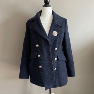 Karl Lagerfeld Paris Wool Peacoat Size XS Navy